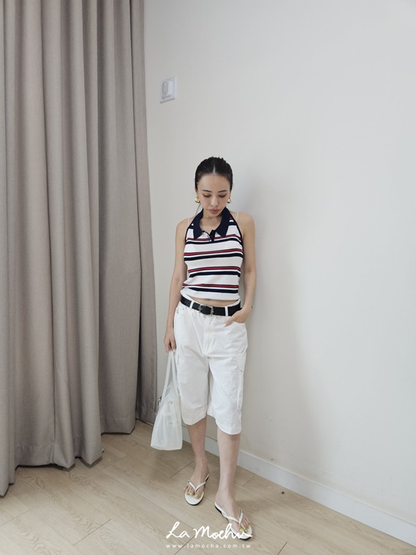 大口袋五分工作寬褲